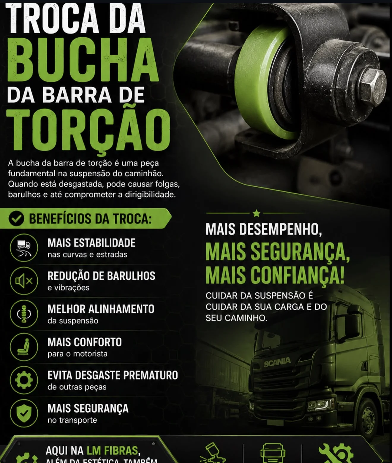 Troca da bucha da barra de torção para mais desempenho e segurança